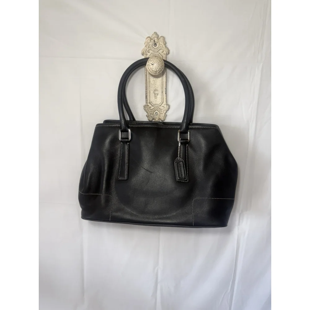 Coach Vintage Coach Hamptons Satchel doctor bag glove-tanned leather 7755 black - Picture 15 of 16